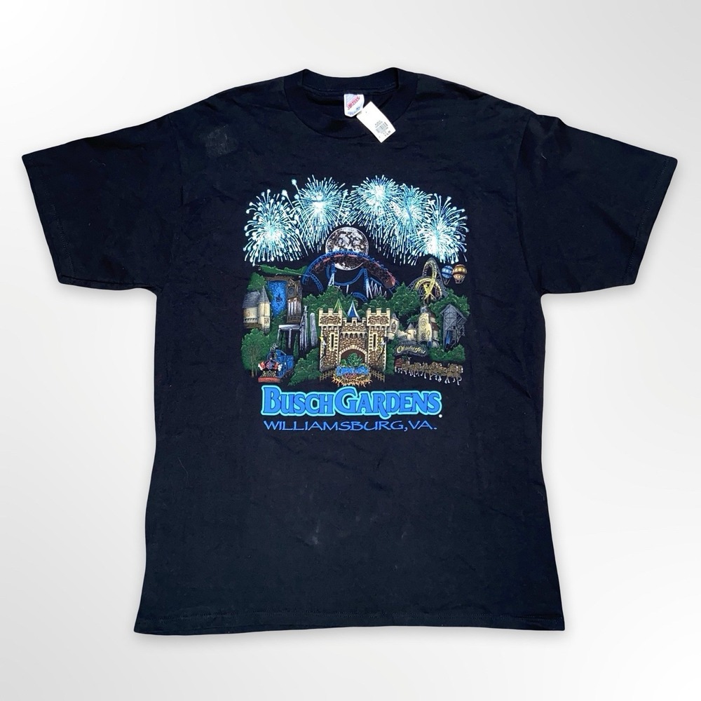 Vintage Busch Gardens Williamsburg VA Fireworks T Shirt XL USA Oktoberfest